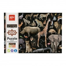 PUZZLE ANIMALES AMENAZADOS LA SABANA 200 PIEZAS APLI 19697