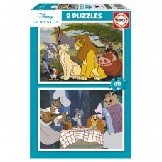 PUZZLES 2 X 48 REY LEON / DAMA Y BAGABUNDO PUZZLES 2 X 48 REY LEON / DAMA Y BAGABUNDO