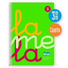 5 CUADERNO ESPIRAL CUARTO LAMELA POLIPROPILENO CUADRIDULA 3MM VERDE