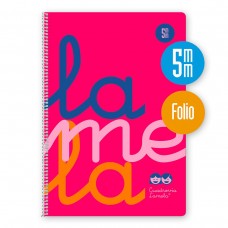 CUADERNOS LAMELA FOLIO TAPA POLIPROPILENO CUADRICULA 5MM ROSA CUADERNOS LAMELA FOLIO TAPA POLIPROPILENO CUADRICULA 5MM ROSA