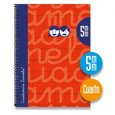 CUADERNO ESPIRAL LAMELA CUARTO T/EXTRADURA 5MM ROJO 80HJ PAQ.5 UND CUADERNO ESPIRAL LAMELA CUARTO T/EXTRADURA 5MM ROJO 80HJ PAQ.5 UND