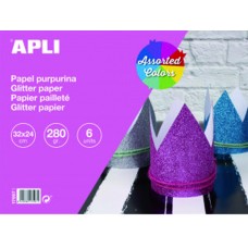 BLOC DE CARTULINA GLITTER 6 HOJAS  APLI 17597