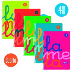 5 CUADERNO ESPIRAL CUARTO LAMELA POLIPROPILENO CUADRIDULA 4MM 5 CUADERNO ESPIRAL CUARTO LAMELA POLIPROPILENO CUADRIDULA 4MM