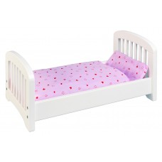 CAMA DE MADERA  PARA MUÑECO  LACADA BLANCA