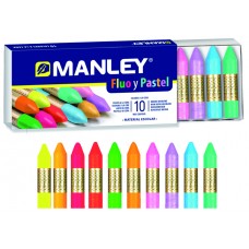 CERAS MANLEY 10 COLORES FLUOR + PASTEL CERAS MANLEY 10 COLORES FLUOR + PASTEL