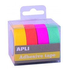 CINTA ADHESIVA PAK DE 4 ROLLOS FLUOR 15X10M APLI