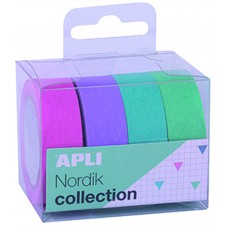 CINTA ADHESIVA PAK DE 4 ROLLOS NORDIK 15X10M APLI