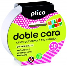 CINTA DOBLE CARA PLICO ANCHA 30MM X 20M CINTA DOBLE CARA PLICO ANCHA 30MM X 20M