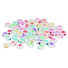 CUENTAS DE PLASTICO REDONDAS 7MM LETRAS DE COLORES BOTE DE 1200 PIE CUENTAS DE PLASTICO REDONDAS 7MM LETRAS DE COLORES BOTE DE 1200 PIE