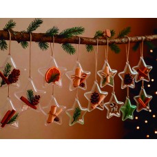 ESTRELLA TRANSPARENTE DE PLASTICO PARA COLGAR 2 PARTES PACK DE 12UND D