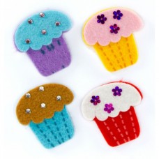 FIGURAS FIELTRO ADHESIVAS 3D CUPCAKES FIGURAS FIELTRO ADHESIVAS 3D CUPCAKES
