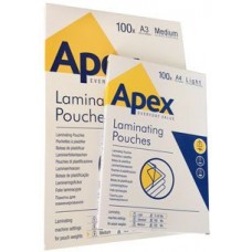 FUNDAS DE PLASTIFICAR APEX A3 125M 100 HOJAS FUNDAS DE PLASTIFICAR APEX A3 125M 100 HOJAS