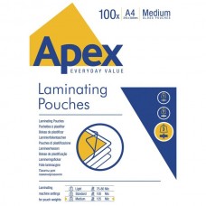 FUNDAS DE PLASTIFICAR APEX A4 125M 100 HOJAS FUNDAS DE PLASTIFICAR APEX A4 125M 100 HOJAS