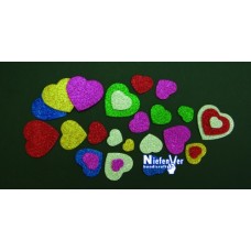 FIGURAS GOMA EVA PURPURA CORAZONES 72 UND FIGURAS GOMA EVA PURPURA CORAZONES 72 UND
