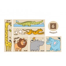 PUZZLE ANIMALES CUBOS DE MADERA MILAN 660530