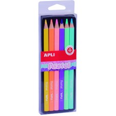 LAPIZ JUMBO TRIANGULAR COLOR PASTEL BLISTER DE 6 UND APLI LAPIZ JUMBO TRIANGULAR COLOR PASTEL BLISTER DE 6 UND APLI