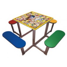 Mesa Juego de la Oca Tablero Compacto 4 bancos de polietileno