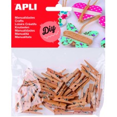 MINI PINZAS DE MADERA BOLSA 45UND APLI MINI PINZAS DE MADERA BOLSA 45UND APLI