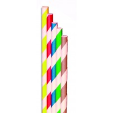 PAJITAS DE PAPEL RAYAS  20CM  PACK 25 UND