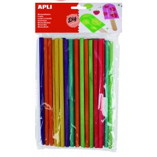 PALITOS DE MADERA CILINDRICOS COLORES   25 UND