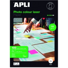 PAPEL FOTOGRAFICO LASER A4 160G PAQ DE 100 HOJAS APLI PAPEL FOTOGRAFICO LASER A4 160G PAQ DE 100 HOJAS APLI