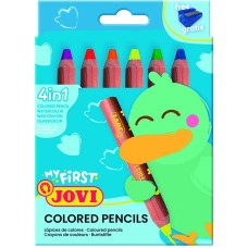 PINTURA JOVI MY FIRST 4 EN 1 CAJA DE 6 COLORES + SACAPUNTAS