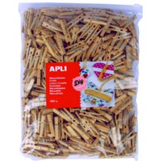 PINZAS NATURALES APLI BOLSA DE 400 UND 48X6MM PINZAS NATURALES APLI BOLSA DE 400 UND 48X6MM