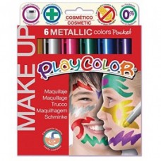 PLAYCOLOR MAQUILLAJE MAKE UP POCKET METALLIC  6 COLORES