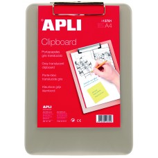 PORTAPAPELES DE PLASTICO A4 CLIP SUPERIOR APLI PORTAPAPELES DE PLASTICO A4 CLIP SUPERIOR APLI