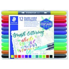 ROTULADOR DOBLE PUNTA LETTERING 12 COLORES STAEDTLER ROTULADOR DOBLE PUNTA LETTERING 12 COLORES STAEDTLER