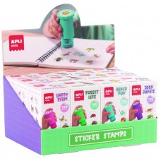 DISPENSADOR DE SELLO PEGATINAS GRANJA, BOSQUE, PLAYA Y SELVA 4 und