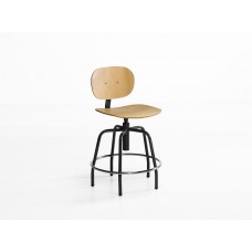 TABURETE CON RESPALDO DE MADERA