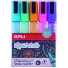 TIZA LIQUIDA 5 COLORES PASTEL APLI 14735 TIZA LIQUIDA 5 COLORES PASTEL APLI 14735